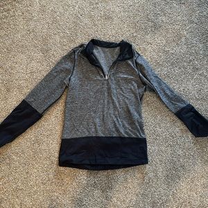 Lululemon Mens Speed 1/2 Zip Pullover Lightweight Heather Blk No Sz App M-L